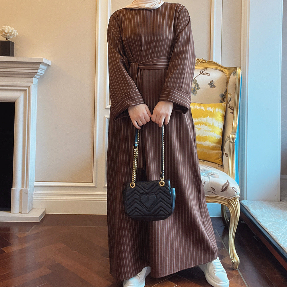 Jurk Dames Jurk Islamtische Kleding Dubai Style Bruin